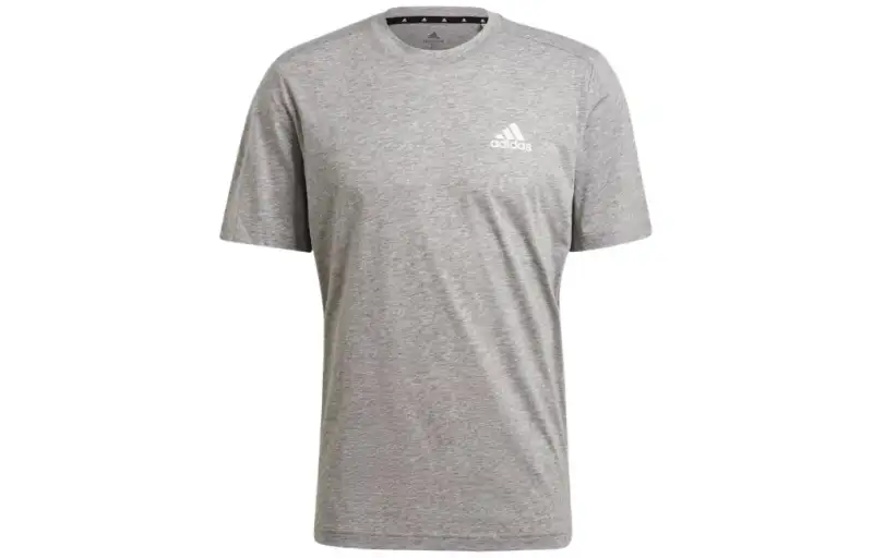 Adidas T Shirts Men's Gray Crew Neck Moderate Straight Fit