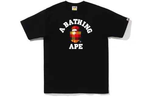 Bape Block Check College Tee FW22