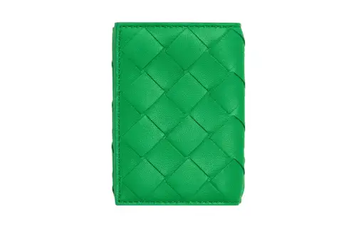 Bottega Veneta Lambskin Wallet Small Women's Green