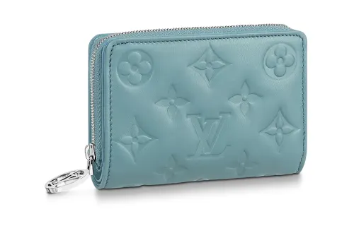 LOUIS VUITTON Lambskin Wallet Women's Blue
