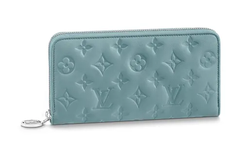 LOUIS VUITTON Zippy Lambskin Wallet Women's Blue