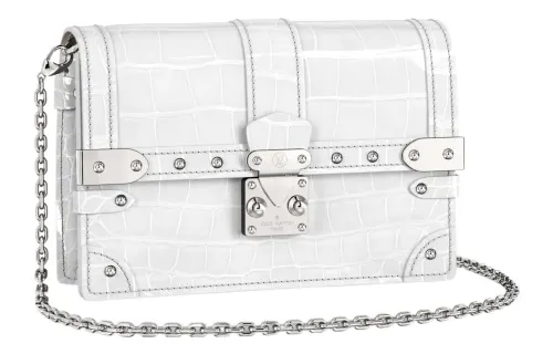 LOUIS VUITTON Crocodile Leather Crossbody Bag, Shoulder Bag Women's White