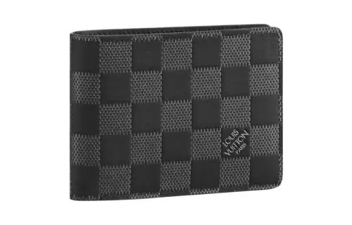 LOUIS VUITTON Multiple Cow Leather Wallet Regular Men's Black