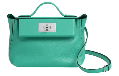HERMES 24/24 Evercolor & Swift Calfskin Portable Crossbody Bag, Shoulder Bag Mini Women's 6W Menthe Mint Green