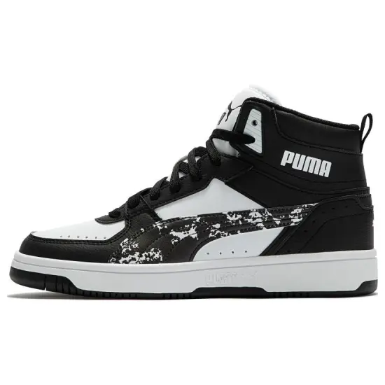 Puma REBOUND Series Skateboarding Shoes Unisex High-top Black/White