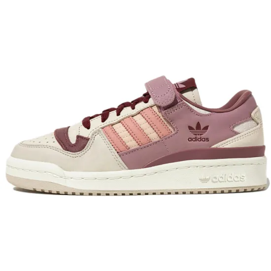 Adidas Originals FORUM Skateboard Shoes Women's Low-top Milky White/pink Purple/dark Purple