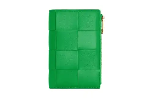 Bottega Veneta Sheepskin Wallet Medium Women's Green