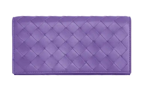 Bottega Veneta Sheepskin Wallet Large Women's Purple