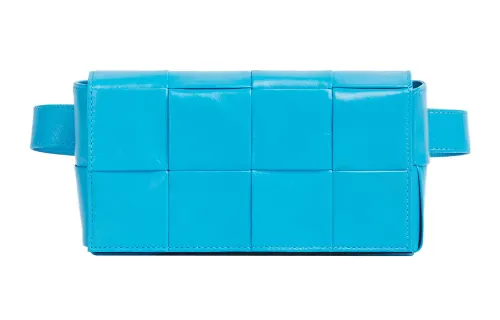 Bottega Veneta Cassette Belt Cow Leather Box Bag Camera Bag Fanny Pack, Crossbody Bag Mini Men's Pool Blue