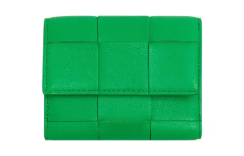 Bottega Veneta Sheepskin Wallet Small Women's Green
