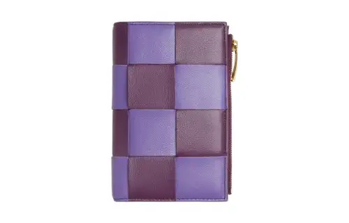 Bottega Veneta Cow Leather Wallet Medium Women's Purple
