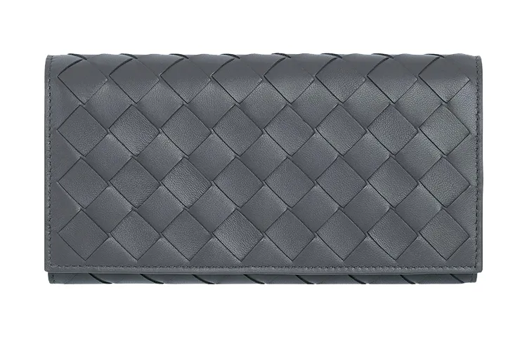 Bottega Veneta Sheepskin Wallet Large Women's Gray