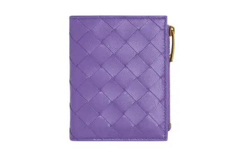 Bottega Veneta Sheepskin Wallet Small Women's Purple
