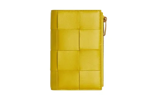 Bottega Veneta Sheepskin Wallet Medium Women's Yellow