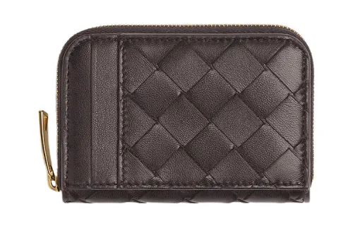 Bottega Veneta Lambskin Wallet Women's Dark Brown