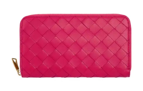 Bottega Veneta Sheepskin Wallet Large Women's Red