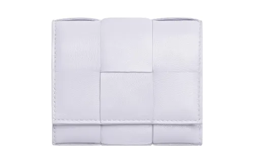 Bottega Veneta Sheepskin With Cow Leather Wallet Small Women's Washable Joyful Purple