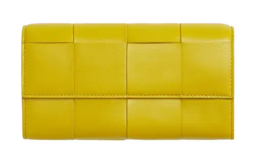 Bottega Veneta Sheepskin Wallet Large Women's Yellow