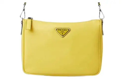 PRADA Leather Crossbody Bag, Shoulder Bag Men's Yellow
