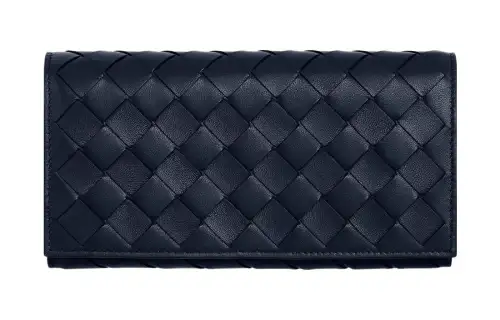 Bottega Veneta Lambskin Wallet Women's Blue