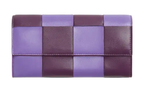 Bottega Veneta Cow Leather Wallet Large Women's Purple