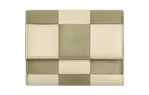 Bottega Veneta Calfskin Wallet Women's Light Green/Beige