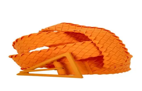 Bottega Veneta Rubber Leather Belts Men's Orange