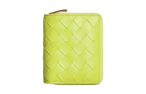 Bottega Veneta Lambskin With Cow Leather Wallet Small Women's Yellow