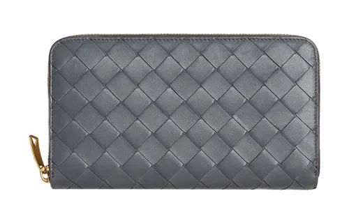 Bottega Veneta Sheepskin Wallet Large Women's Gray