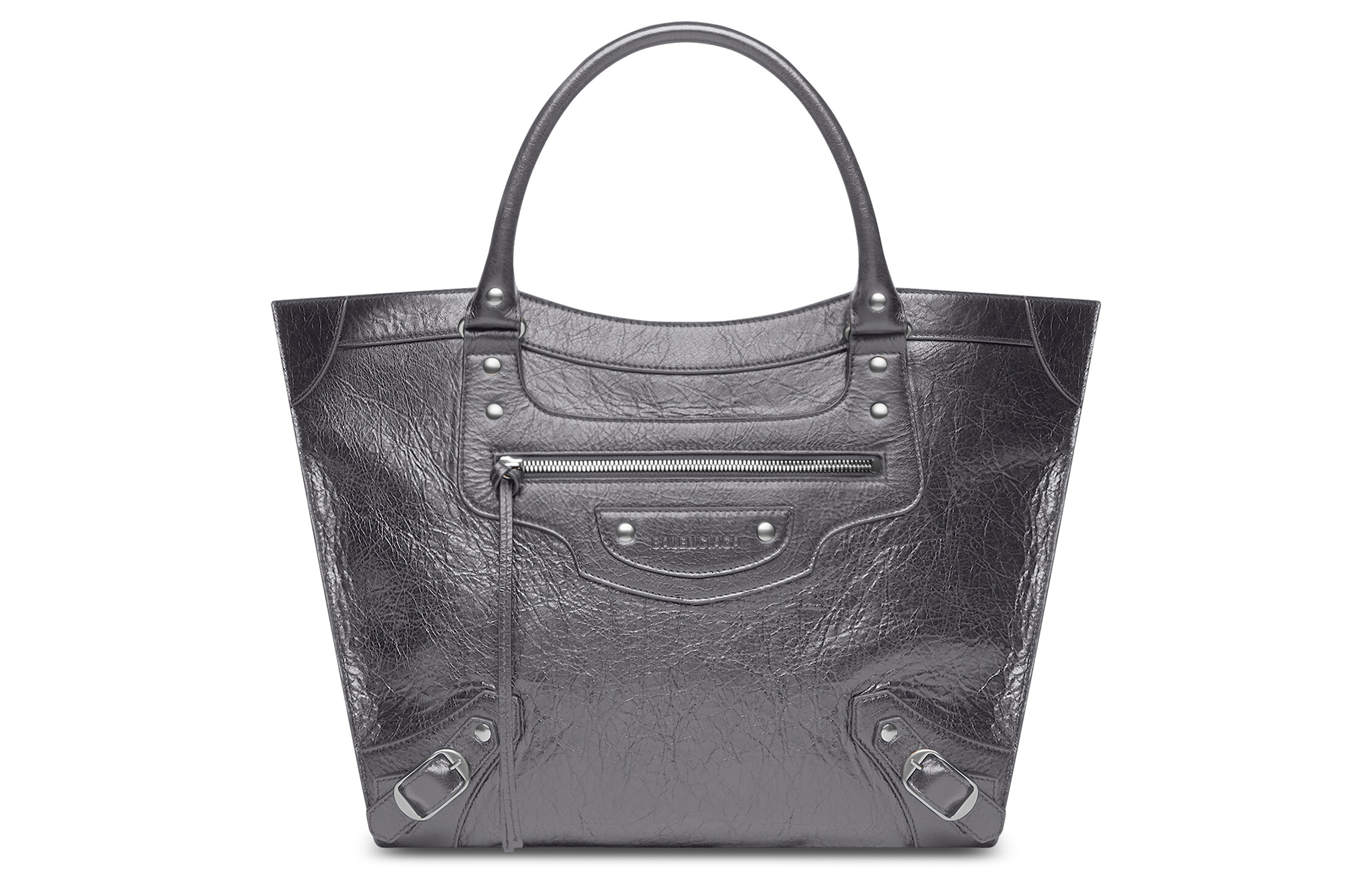 Balenciaga Balenciaga Neo Classic distressed silver metal accessories lambskin Tote bag Tote bag shopping bag shoulder crossbody handbag large size women's dark gray