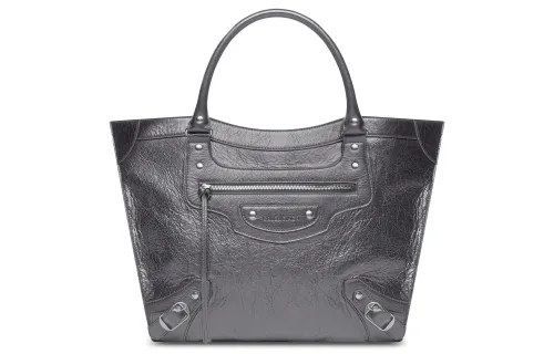 Balenciaga Neo Classic Lambskin Tote Bag, Shopping Bag, Shoulder Bag, Crossbody Bag, Handbag Large Women's Dark Gray