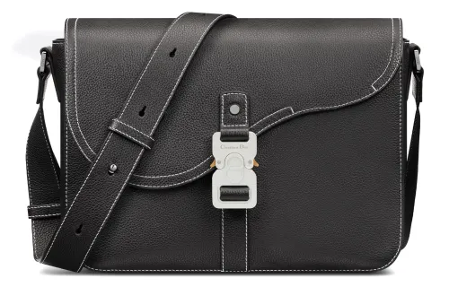 DIOR Saddle Grained Calfskin Saddle Bag, Messenger Bag, Shoulder Bag, Crossbody Bag Men's Black