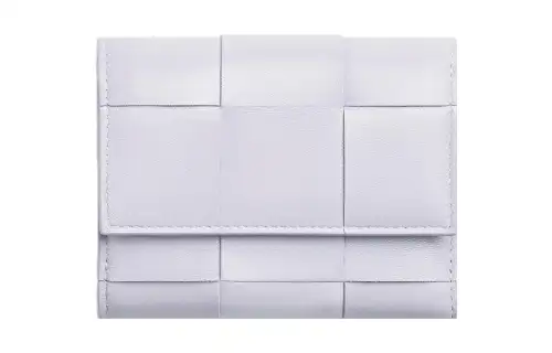 Bottega Veneta Tri Fold Zip Wallet Intreccio Mirth Washed