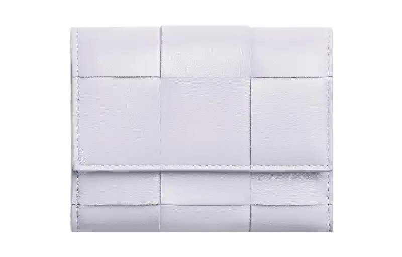 Bottega Veneta Tri Fold Zip Wallet Intreccio Mirth Washed