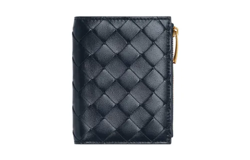 Bottega Veneta Sheepskin Wallet Small Women's Space Gray