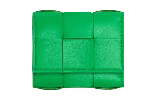 Bottega Veneta Lambskin With Cow Leather Wallet Small Women's Green