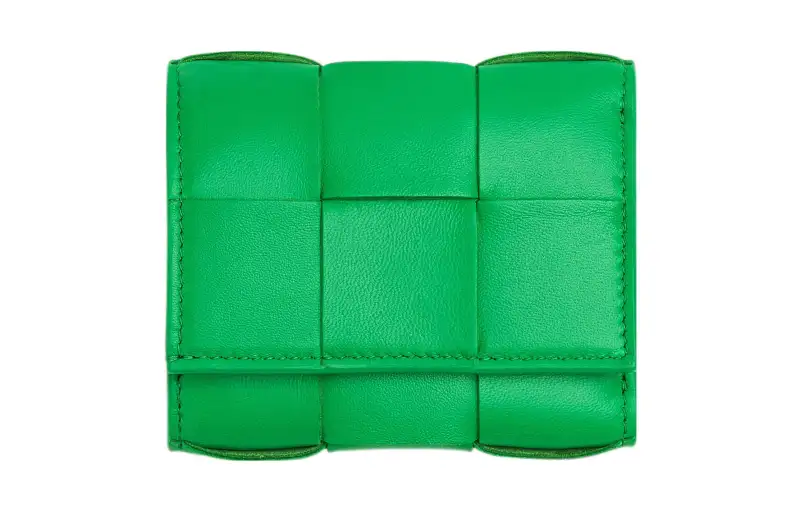 Bottega Veneta Lambskin With Cow Leather Wallet Small Women's Green