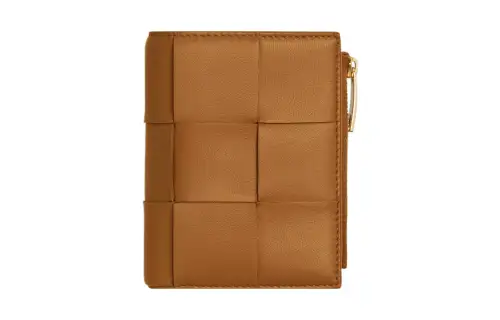 Bottega Veneta Sheepskin Wallet Small Women's Camel