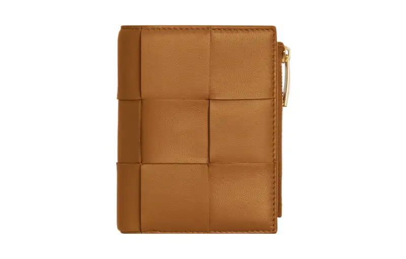 Bottega Veneta Sheepskin Wallet Small Women's Camel