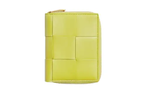 Bottega Veneta Lambskin With Cow Leather Wallet Large Women's Kiwi Green