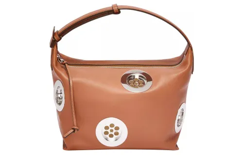 LOEWE Cubi Adjustable Strap Smooth Cow Leather Handbag, Lunch Bag, Shoulder Bag, Crossbody Bag, Handbag Women's Brown