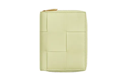Bottega Veneta Sheepskin With Cow Leather Wallet Large Women's Light Yellow