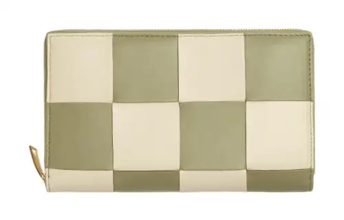 Bottega Veneta Cow Leather Wallet Large Women's Light Green/Gray