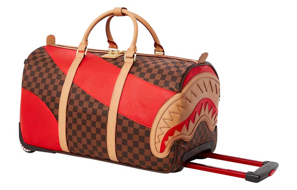 SPRAYGROUND PVC Trolley Bag, Carry on Bag, Travel Bag, Sneaker Bag, Handbag Large Unisex Brown