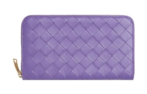 Bottega Veneta Sheepskin Wallet Large Women's Purple
