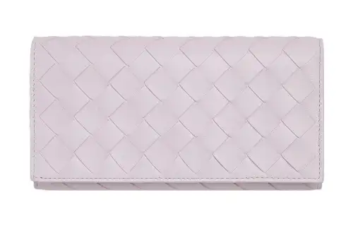 Bottega Veneta Sheepskin With Cow Leather Wallet Large Women's Light Purple