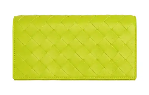 Bottega Veneta Sheepskin Wallet Large Women's Bright Yellow