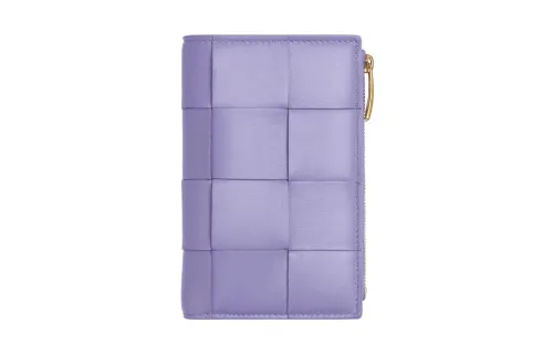 Bottega Veneta Sheepskin Wallet Medium Women's Purple