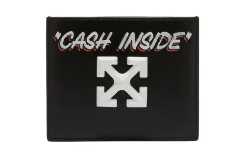 OFF WHITE Calfskin Card Holder Card Holder Women's Black