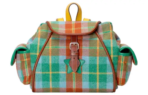 GUCCI Plaid Wool With Leather Binding Backpack Kids' Multicolor